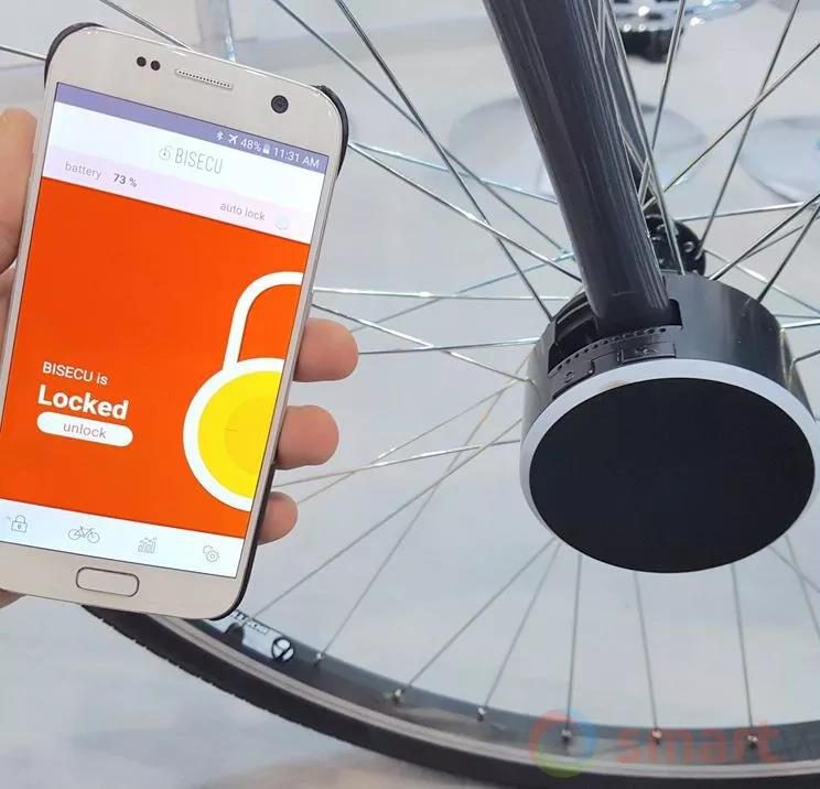 Bisecu智能自行车锁 被盗时将有手机提醒