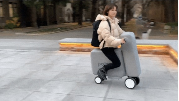 东京大学发出一款可充气电动车，折叠后可放背包里